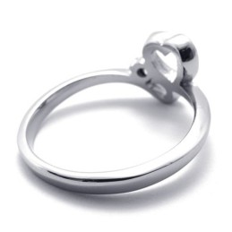 Anillo De Titanio Con Diamantes Para Mujer