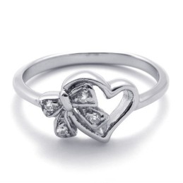 Anillo De Titanio Con Diamantes Para Mujer