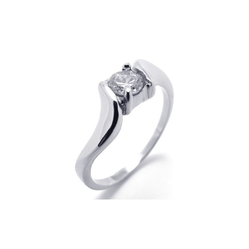 Anillo De Titanio Con Diamantes Para Mujer