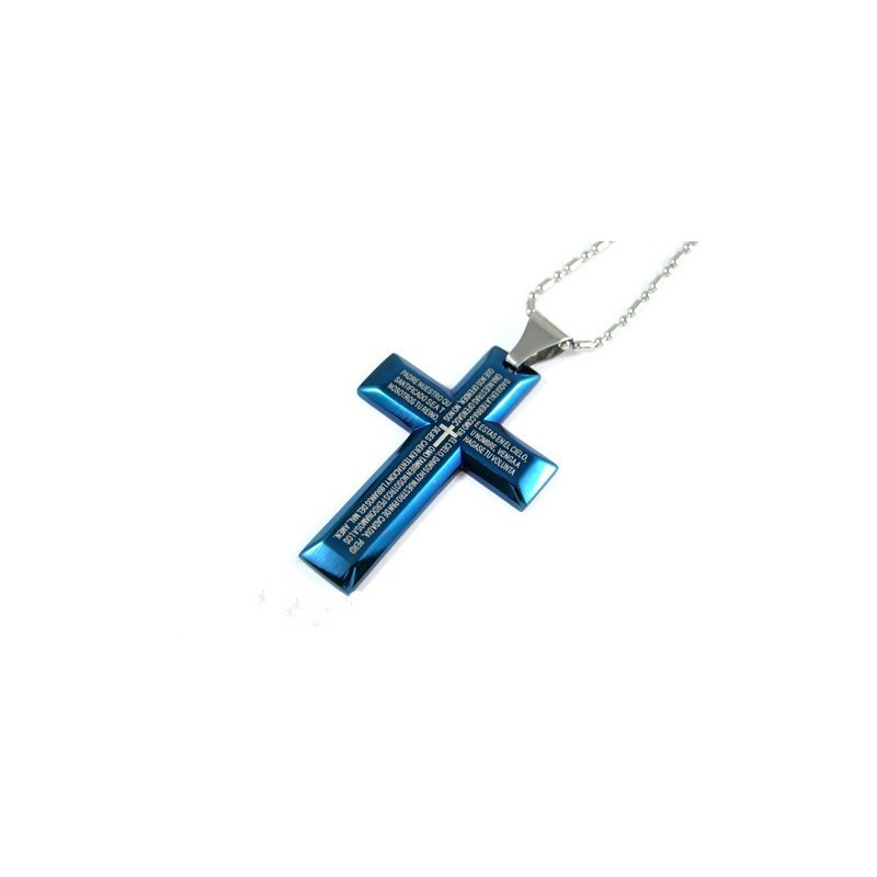 Colgante De Titanio Puro Con Cruz Azul Para Hombre Colgante De Titanio Puro Con Cruz Azul Para Hombre