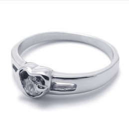 Anillo De Titanio Con Diamantes Para Mujer