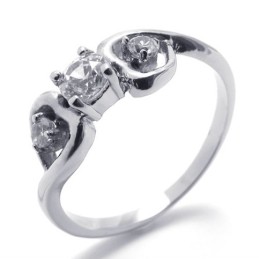 Anillo De Titanio Con Diamantes Para Mujer