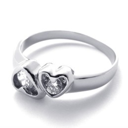 Anillo De Titanio Con Diamantes Para Mujer