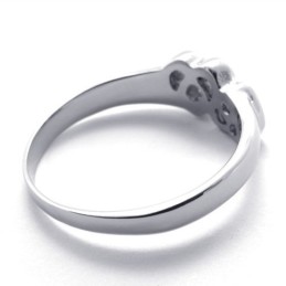 Anillo De Titanio Con Diamantes Para Mujer