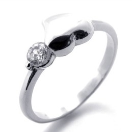 Anillo De Titanio Con Diamantes Para Mujer