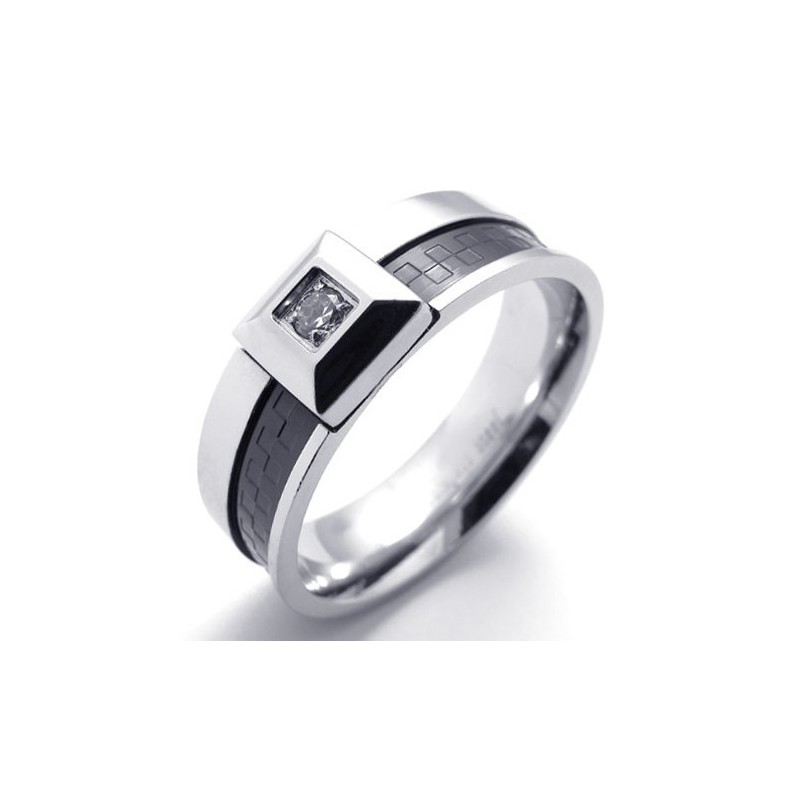 Anillo De Titanio Con Diamantes