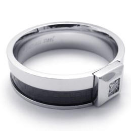 Anillo De Titanio Con Diamantes