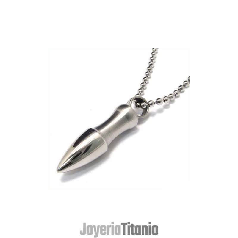 Collar Con Colgante De Titanio Puro Con Forma De Bala Sólida Para Hombre (Caja Gratis) Collar Con Colgante De Titanio Puro Con Forma De Bala Sólida Para Hombre (Caja Gratis)