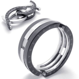 Anillo De Titanio Negro Puzzle