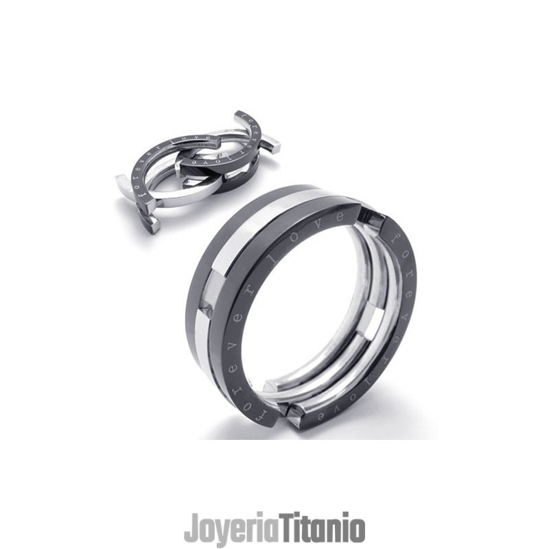 Anillo De Titanio Negro Puzzle