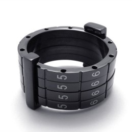 Anillo De Titanio Para Amantes Del Código Puzzle Negro