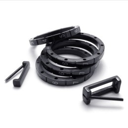 Anillo De Titanio Para Amantes Del Código Puzzle Negro