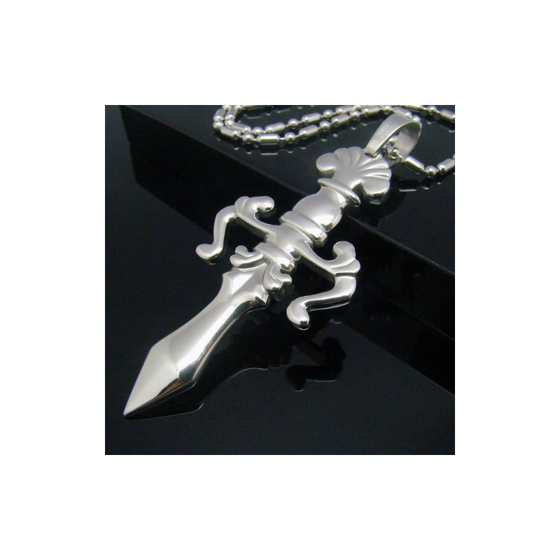 Colgante De Collar De Titanio Puro Con Cruz De Espada Brillante De Cool Man Colgante De Collar De Titanio Puro Con Cruz De Espada Brillante De Cool Man