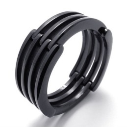 Anillo De Titanio Black Puzzle