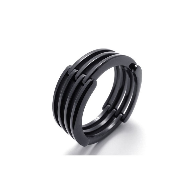 Anillo De Titanio Black Puzzle Anillo De Titanio Black Puzzle
