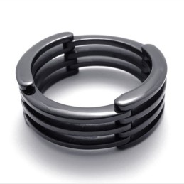 Anillo De Titanio Black Puzzle