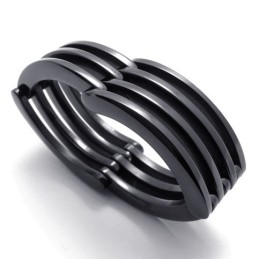Anillo De Titanio Black Puzzle