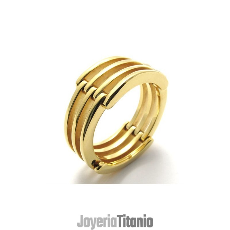 Anillo De Titanio Con Rompecabezas De Oro Anillo De Titanio Con Rompecabezas De Oro