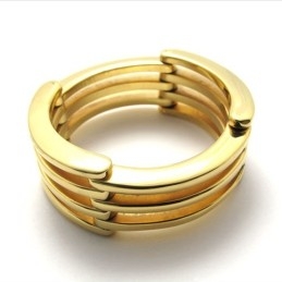 Anillo De Titanio Con Rompecabezas De Oro