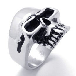 Anillo De Titanio Con Calavera