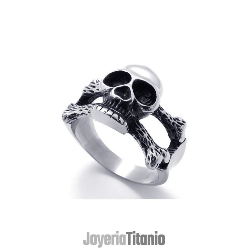 Anillo De Titanio Con Calavera