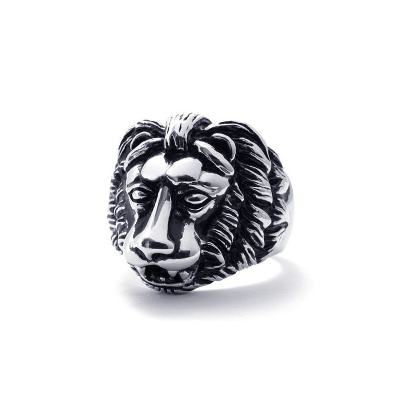 Anillo De Titanio Con Forma De León