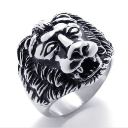 Anillo De Titanio Con Forma De León