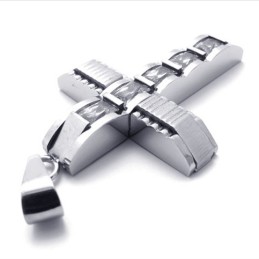 Colgante De Titanio Con Cruz De Diamantes