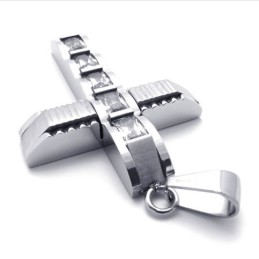 Colgante De Titanio Con Cruz De Diamantes