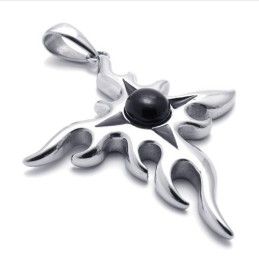 Colgante De Titanio Con Gema Cruzada