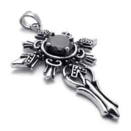 Colgante De Cruz De Titanio Con Gemas