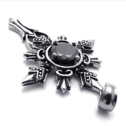 Colgante De Cruz De Titanio Con Gemas