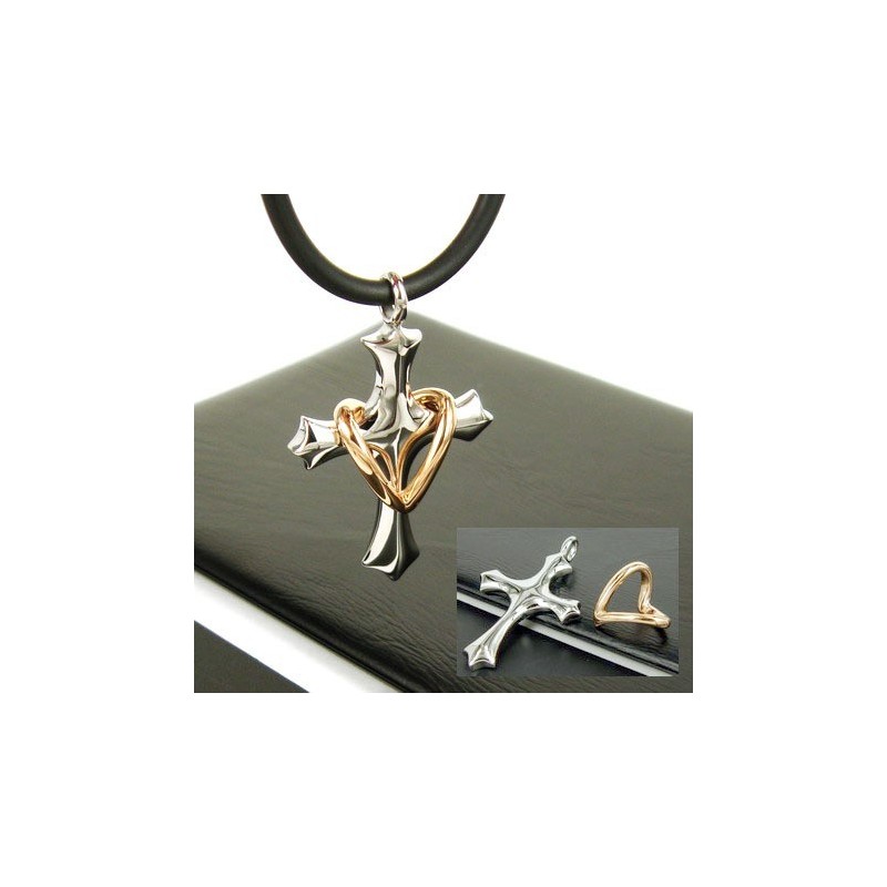 Colgante De Titanio Puro Con Forma De Cruz Y Corazón Para Hombre (Cadena Gratuita) Colgante De Titanio Puro Con Forma De Cruz Y Corazón Para Hombre (Cadena Gratuita)