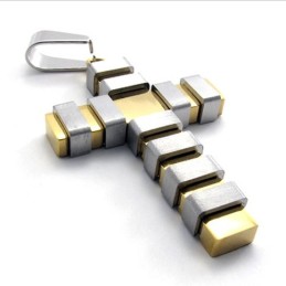 Colgante De Cruz De Titanio Dorado
