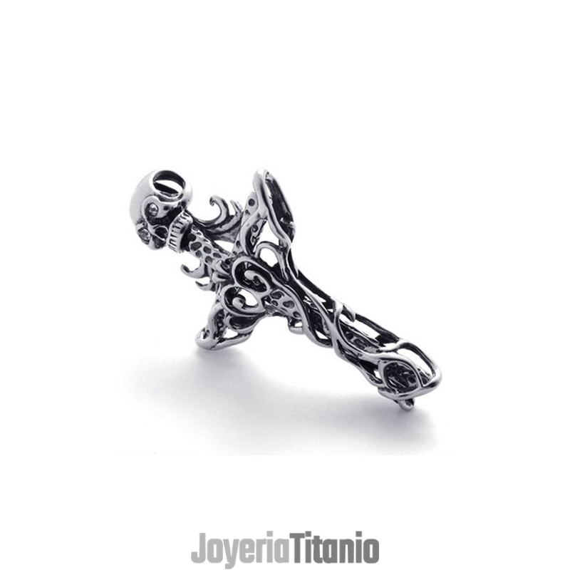 Colgante De Titanio Con Calavera Cruzada