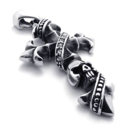 Colgante De Cruz De Titanio Con Calavera