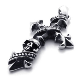 Colgante De Cruz De Titanio Con Calavera