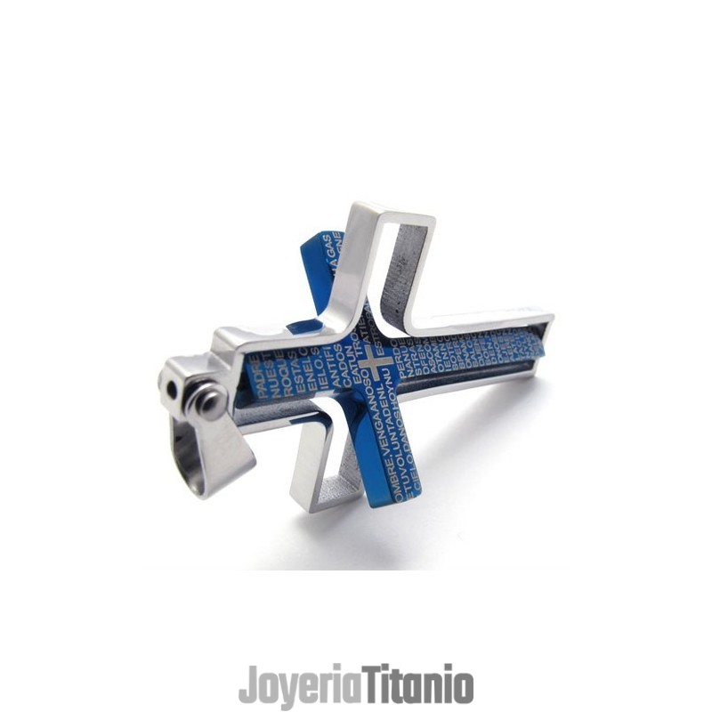 Colgante De Cruz De Titanio Azul Colgante De Cruz De Titanio Azul