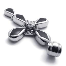 Colgante De Cruz De Titanio Y Diamante