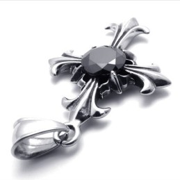 Colgante De Cruz De Titanio Con Gemas