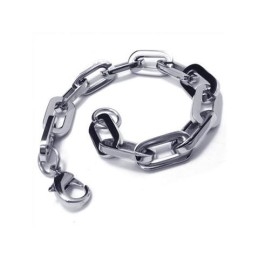Pulsera De Eslabones Con Dijes De Titanio Puro Y Plata Para Hombre Y Niño