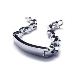 Pulsera De Cadena Con Dijes De Titanio Puro Y Plata Para Hombre Y Niño