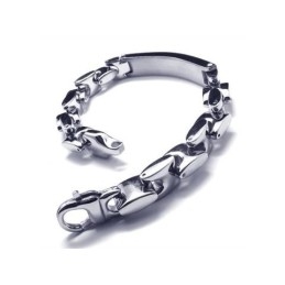 Pulsera De Cadena Con Dijes De Titanio Puro Y Plata Para Hombre Y Niño