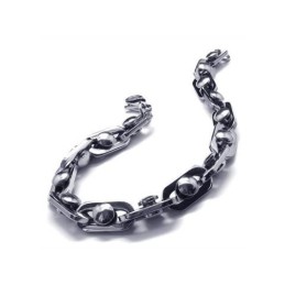 Pulsera De Cadena De Titanio Puro Y Plata Con Dije Para Hombre Y Niño