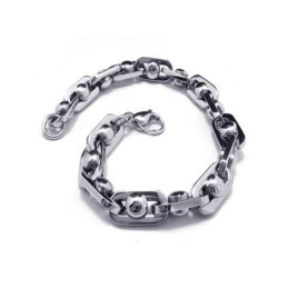 Pulsera De Cadena De Titanio Puro Y Plata Con Dije Para Hombre Y Niño