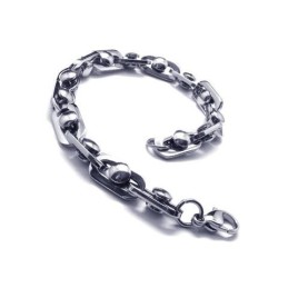 Pulsera De Cadena De Titanio Puro Y Plata Con Dije Para Hombre Y Niño