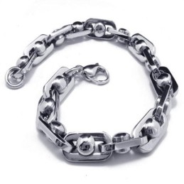 Pulsera De Cadena De Titanio Puro Y Plata Con Dije Para Hombre Y Niño