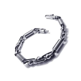 Pulsera Con Dije De Titanio Puro 316L En Plata Para Hombre Y Niño
