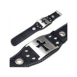 Pulsera Cruzada De Cuero De Titanio Puro Para Hombre Y Niño