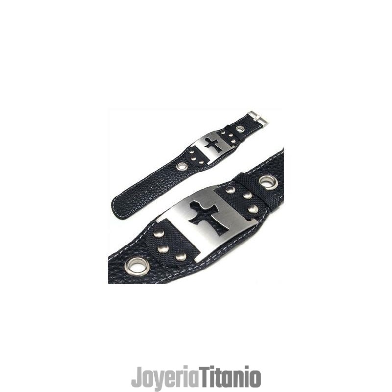 Pulsera Cruzada De Cuero De Titanio Puro Para Hombre Y Niño Pulsera Cruzada De Cuero De Titanio Puro Para Hombre Y Niño